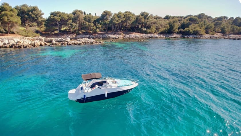 Boat in turquoise waters