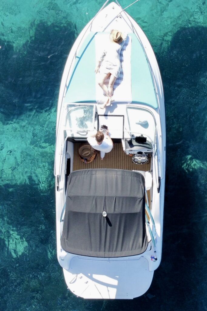 Boat in turquoise water